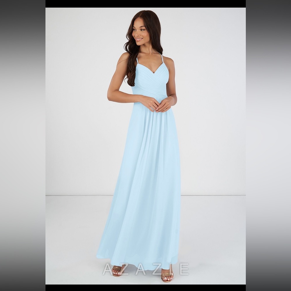 Azazie Haleigh Birdesmaid Dress sky blue